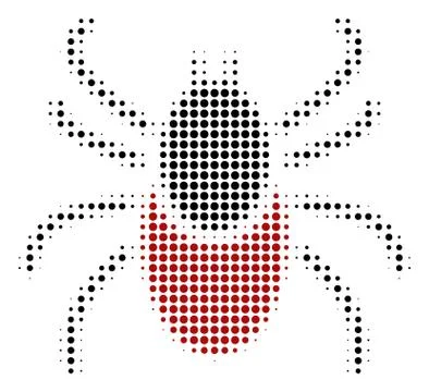 Mite Tick Halftone Icon Illustrazione stock