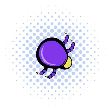 Mite virus icon, comics style Illustrazione stock