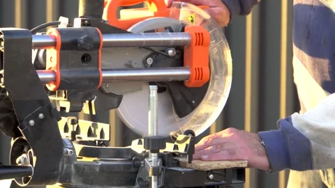 Miter saw in action 4K Stock Footage 294048872