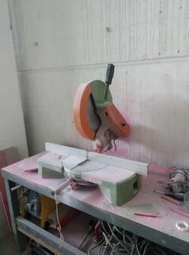 Miter saw in the carpentry Stock Photos