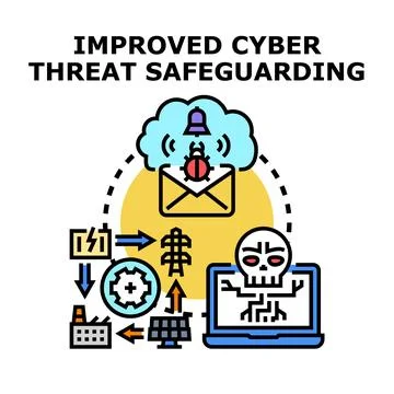 Mitigating cyber threats protecting digital infrastructure Stock Illustration