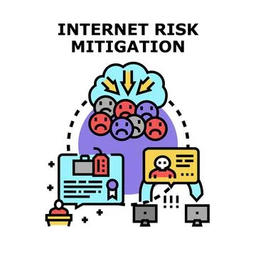 Mitigating internet risks protecting users personal data online Stock Illustration