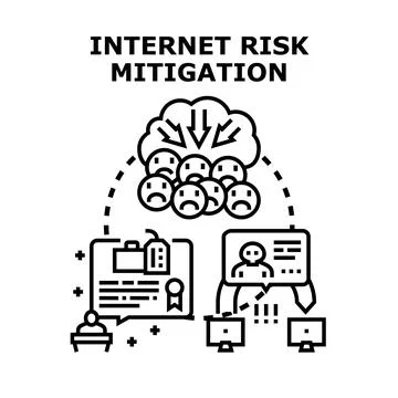 Mitigating internet risks protecting users personal data online Stock Illustration