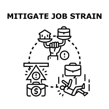Mitigating job strain, work life balance concept Stock Illustration