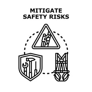 Mitigating safety risks icon concept protecting against danger Ilustração Stock