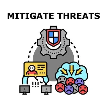 Mitigating threats and protecting data online security concept 库存插图