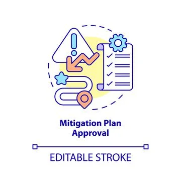 Mitigation plan approval concept icon Stockillustratie
