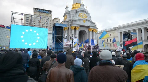 Miting on the Maidan Stock Footage 33075645