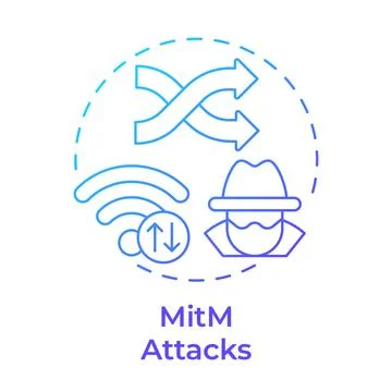 MitM attacks blue gradient concept icon Illustrazione stock