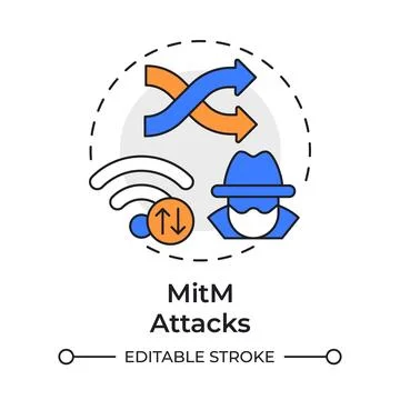 MitM attacks multi color concept icon Stock Illustration