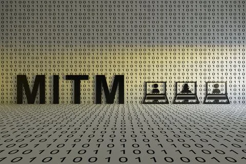 MITM concept text sunlight 3D illustration Stock Illustration