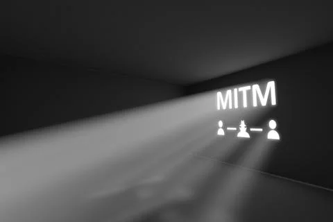 MITM rays volume light concept 3d illustration Stock Illustration