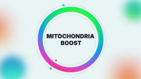 Mitochondria Boost text animation on light gradient medical background Stock Footage 314423724