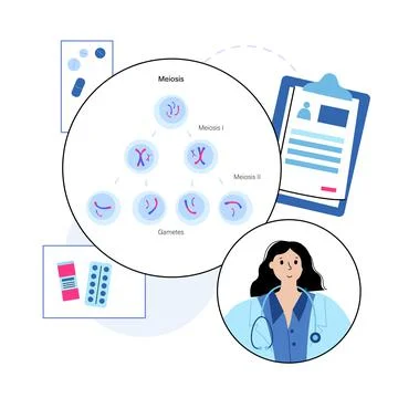 Mitosis process concept Stock Illustration