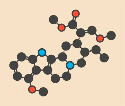 Mitragynine molecule, illustration Stock Illustration