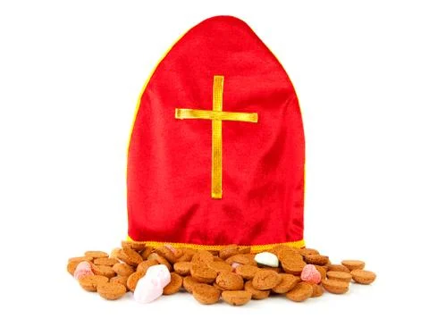Mitre also know as mijter of sinterklaas and pepernoten Stock Photos
