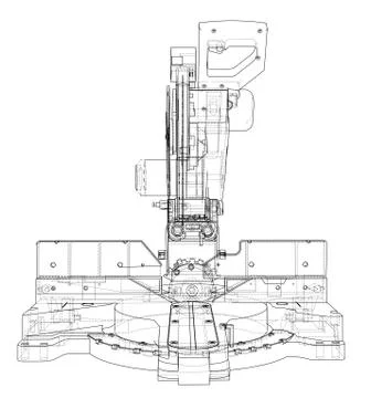 Mitre saw blade concept Stock Illustration