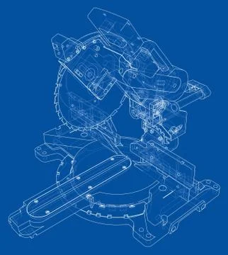 Mitre saw blade concept Stock Illustration