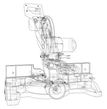 Mitre saw blade concept Stock Illustration