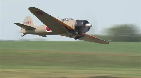 Mitsubishi A6M Zero Take Off Stock-Footage 56133696