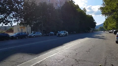 Mitsubishi Lancer Evolution Car Speeding And Warming Up Engine On The Road Stock Footage 145443832