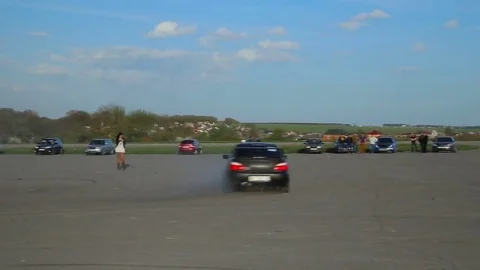 Mitsubishi Lancer Evolution Subaru Impreza Drift drag racing. Stock Footage 69246485