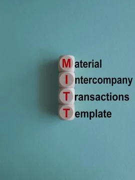 MITT. Concept red words Material Intercompany Transactions Template Foto stock