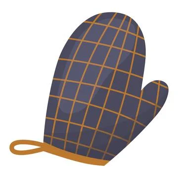 The mitt is a hot pot holder. Vector illustration on a white background Stock Illustration