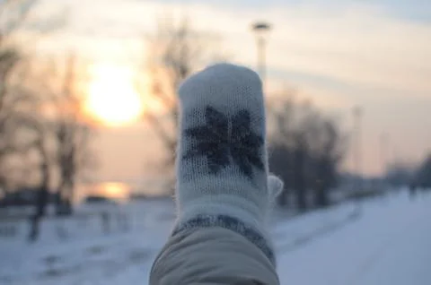 Mitten and Sun Stock Photos