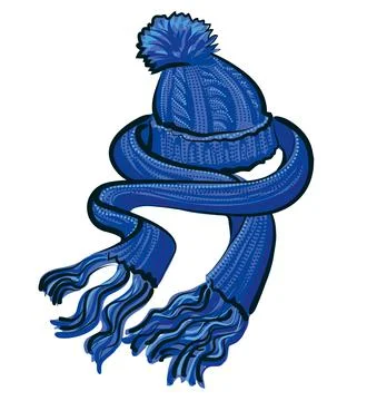 Mitten hat and scarf Stock Illustration