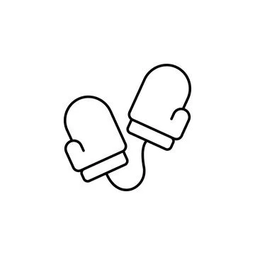 Mitten icon. Simple line, outline vector of autumn icons for ui and ux, website イラスト素材