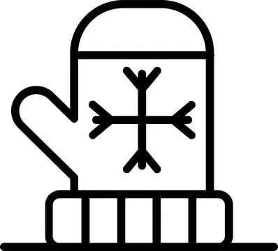Mitten Line Icon Design Stock Illustration