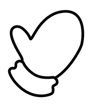 Mitten linear vector illustration for pictogram or logo. Mitten or glove Stock Illustration