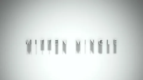 MITTEN MINGLE 3D title animation with shadows on a white background Stock Footage 296764479