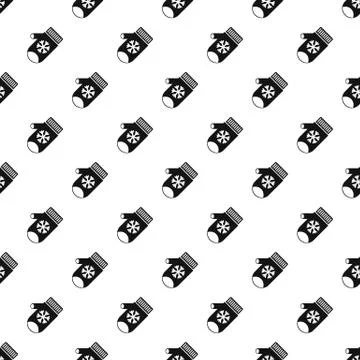 Mitten with snowflake pattern, simple style Illustrazione stock
