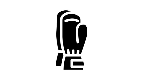 Mittens knitting wool glyph icon animation Stock Footage 326744693