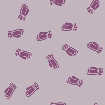 Mittens knitting wool glyph vector seamless pattern Stock Illustration