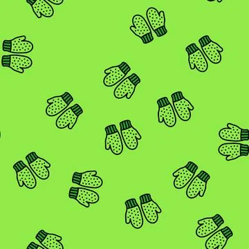 Mittens knitting wool vector seamless pattern Illustrazione stock