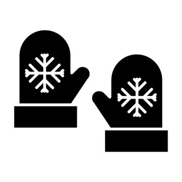 Mittens solid icon. Gloves vector illustration isolated on white. Winter clothes Stock Illustration