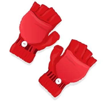 Mittens on white isolated Stock Illustration