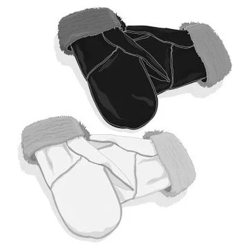 Mittens on white isolated Stock Illustration