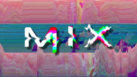 MIX 3D word , hacking glitch pixels screen, dj set,music, seamless loop Stock Footage 119219048