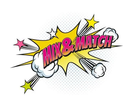 Mix and match business comic effect speech bubble Stock Illustration