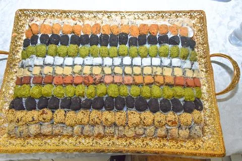 Mix arabian sweets middle eastern delicious dessert Arabic culture special .. Stock Photos