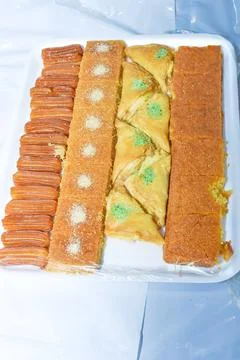 Mix arabian sweets middle eastern delicious dessert Arabic culture special .. Stock Photos