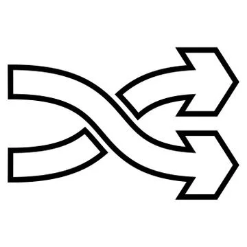 Mix Arrows Horizontal Contour Vector Icon Stock Illustration