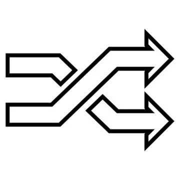 Mix Arrows Horizontal Contour Vector Icon Stock Illustration