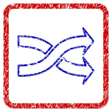 Mix Arrows Horizontal Grunge Framed Icon Illustrazione stock