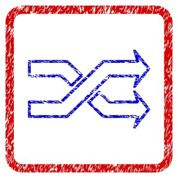 Mix Arrows Horizontal Grunge Framed Icon 스톡 일러스트