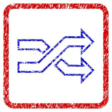 Mix Arrows Horizontal Grunge Framed Icon Stock Illustration